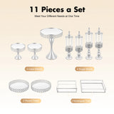 Présentoir Gâteau Argenté 11 Pièces Mariage Étagé – détail design produit qualité supérieure