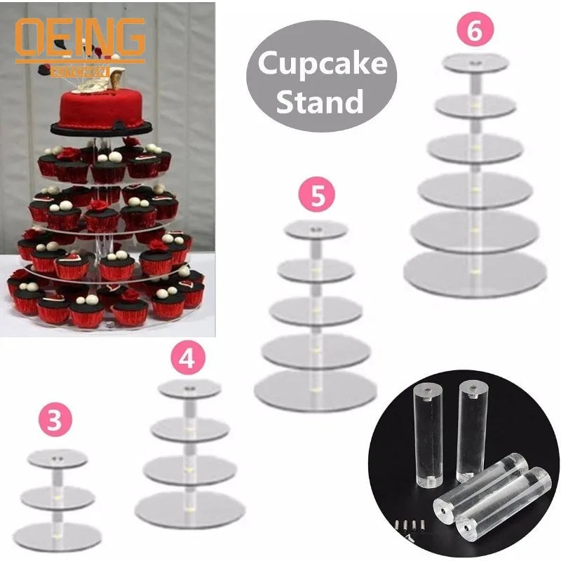 Présentoir Cupcakes Amovible 3 à 6 Niveaux