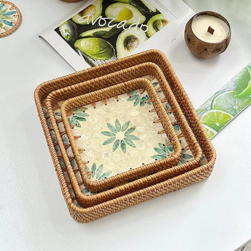 Corbeille Rotin Présentoir Buffet Petit-Déjeuner