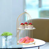 Présentoir Cage Dorée Gâteau Mariage