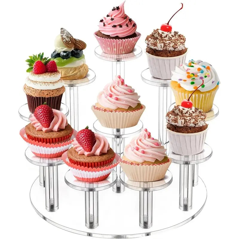 Présentoir Acrylique Rond 10 Étages Cupcake Buffet