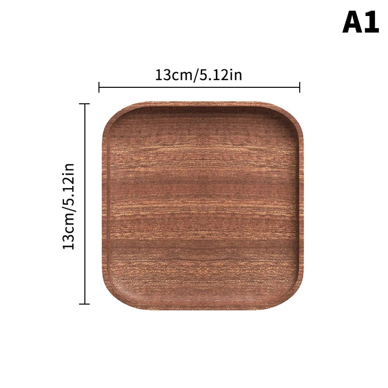 Bandeja de café de nogal tamaño grande, plato de madera para comida, taza, cena, pastel, pan, bandeja de madera maciza, accesorios decorativos de cocina
