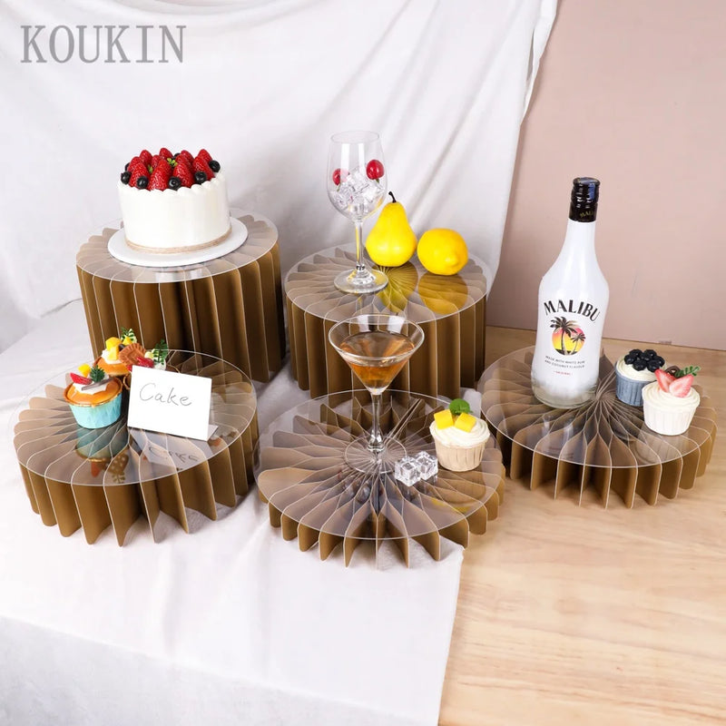 Présentoir Buffet Doré Argenté Modulable