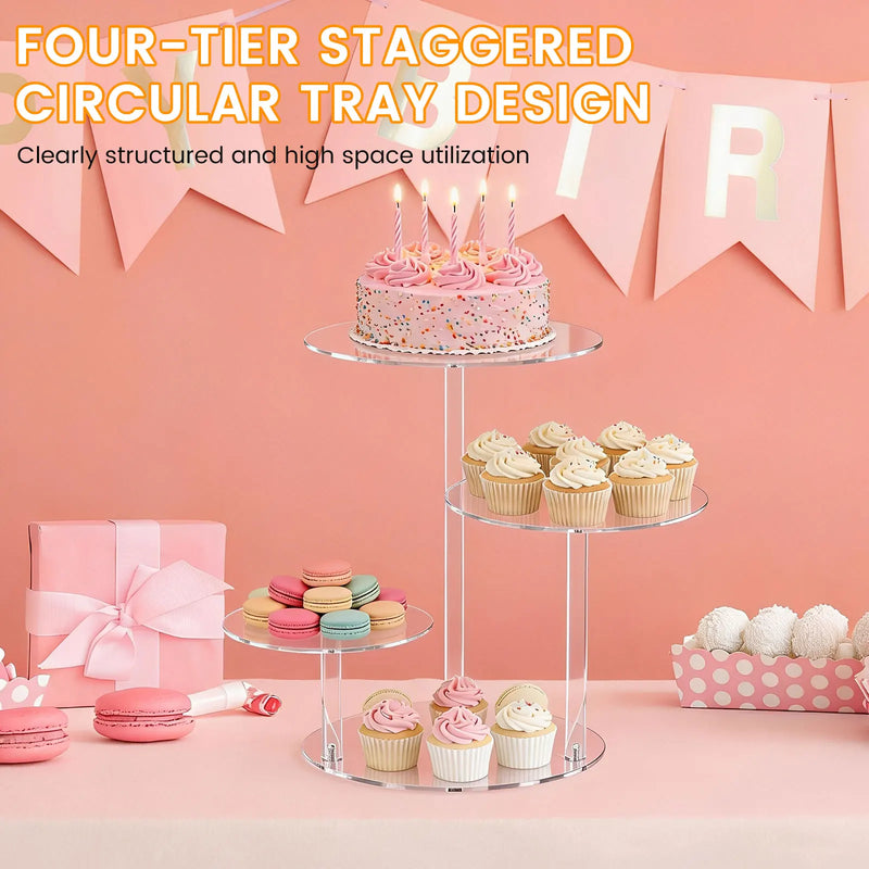 Présentoir Cupcake Acrylique 4 Étages – présentoir boutique pâtisserie vitrine