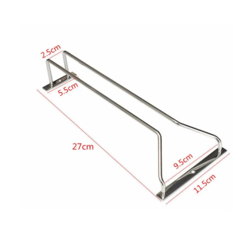 Botellero de 27/35/55 cm, soporte para copas, estante colgante para barra, soporte para copas de vino de acero inoxidable, soporte para rollos de papel