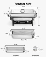 Chauffe-Plat Carré Inox 10L Buffet Mariage 4 Pièces – détail design produit qualité supérieure