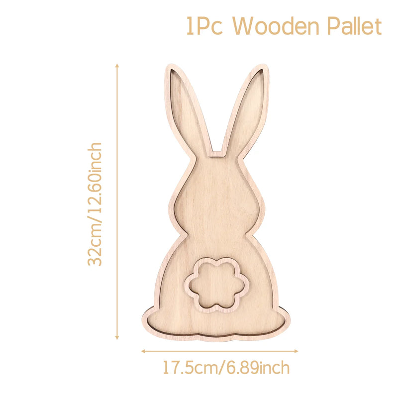 Plateau Bois Lapin Pâques