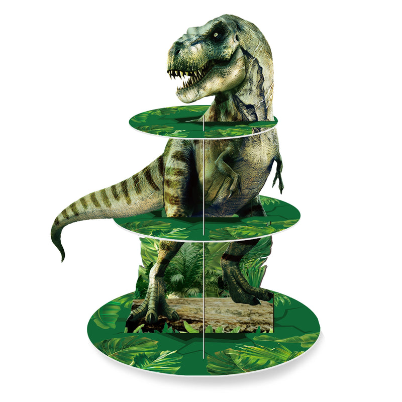 Présentoir Cupcakes 3 Étages Dinosaure