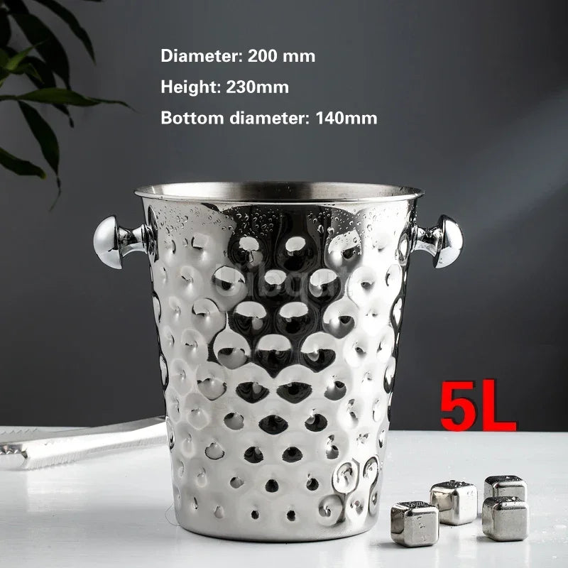 Seau à Glace Inox Martelé Champagne