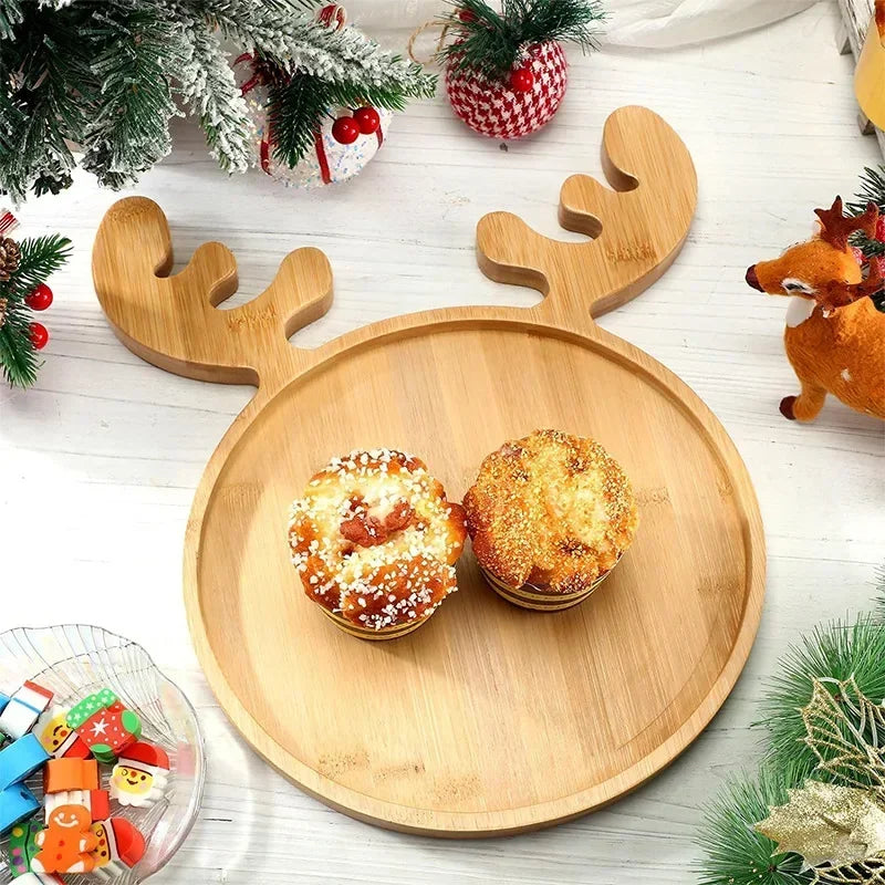 Plateau de Service Bois Motif Noël