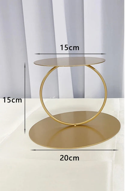 Présentoir Gâteau Métal Doré Mariage Étagé