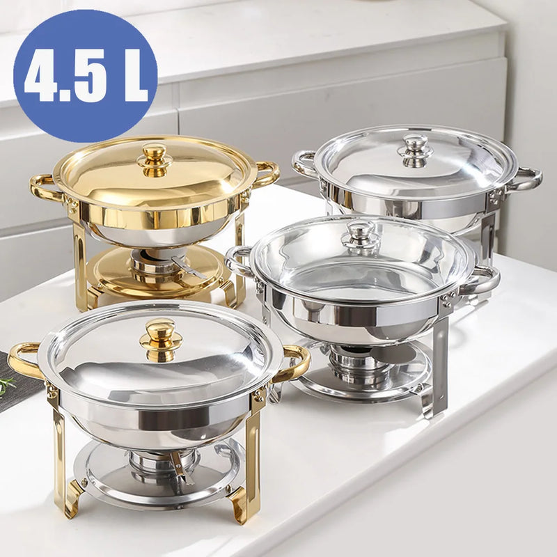 Chauffe-Plat Rond Inox 4,5 L Buffet Traiteur