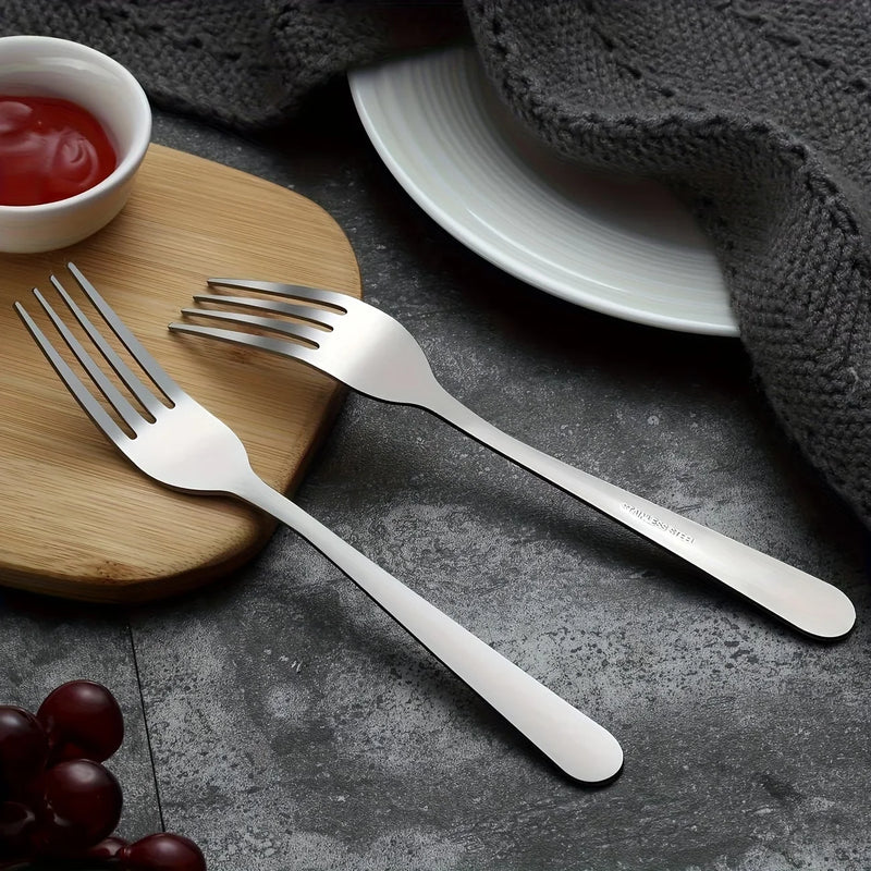 Juego de 12/24/36 tenedores de acero inoxidable, tenedores para carne y para ensalada de frutas, perfectos para frutas, ensaladas y postres.