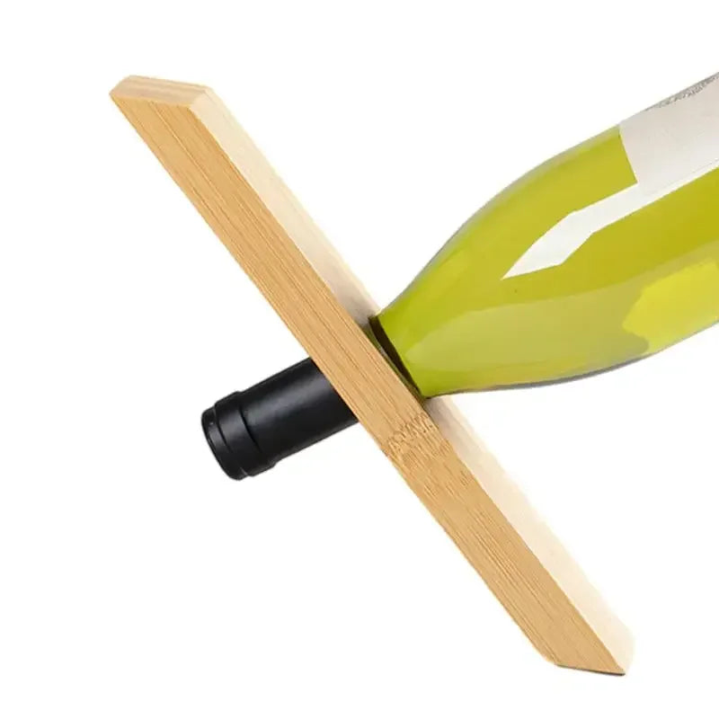 Soporte para vino de bambú, estante para una botella de vino, decoración, soporte creativo para exhibición de botellas de vino.