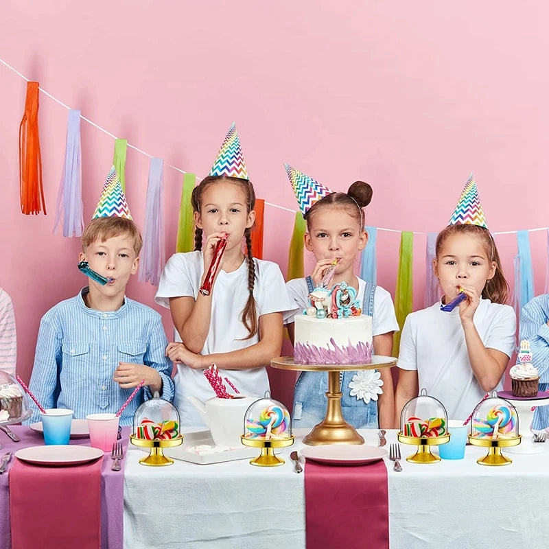 5/20 unidades de miniespositor para cupcakes con tapa transparente, bandeja para servir postres y bombones, decoración para bodas y fiestas de cumpleaños infantiles