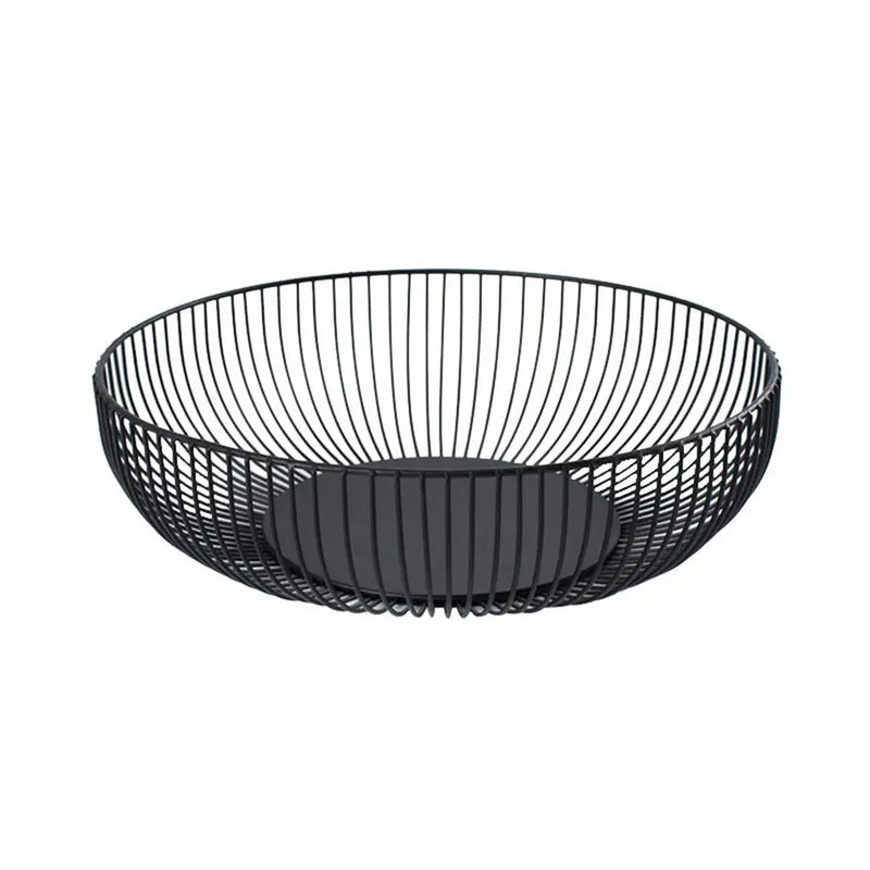 Cesta de almacenamiento negra creativa, cesta europea para frutas, aperitivos y dulces, decoración de escritorio, dormitorio y cocina, cesta de frutas de hierro hueca