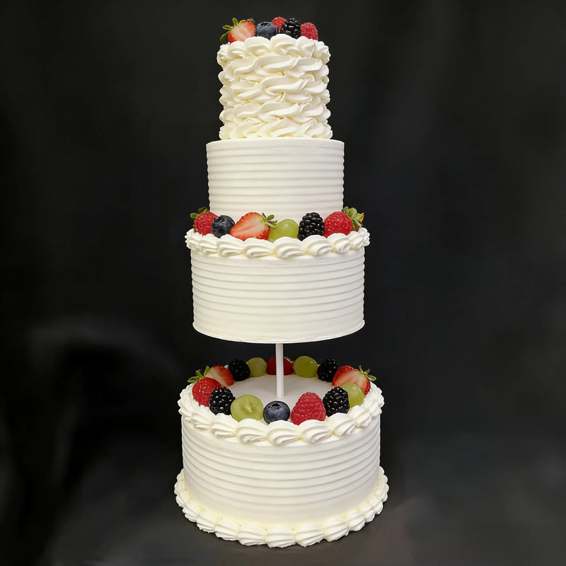 Présentoir Gâteau Métal Blanc Épuré