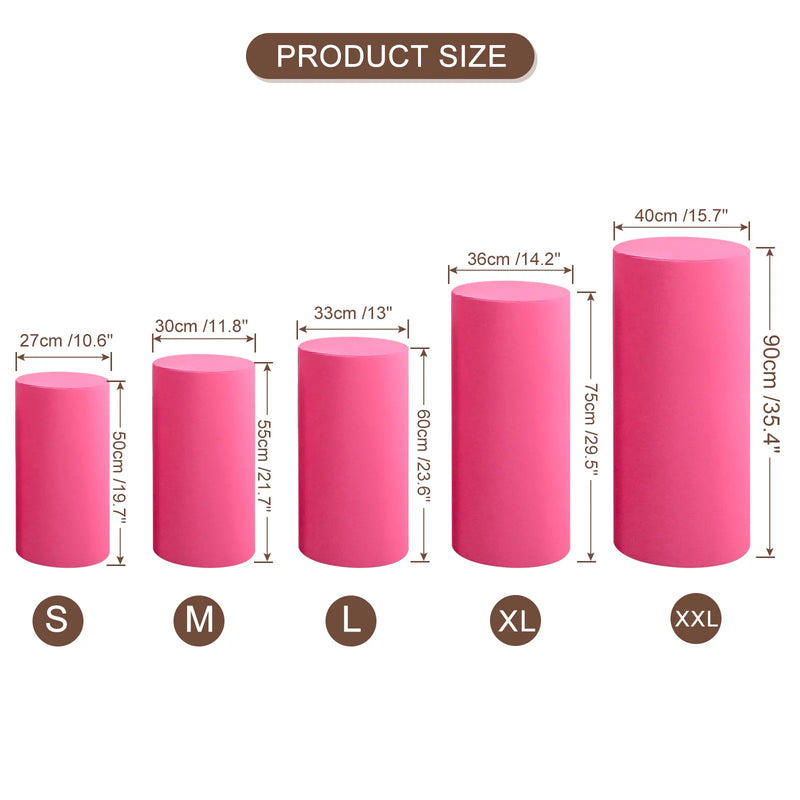 Funda elástica para pedestal de 3/5 piezas, cubierta para cilindro, funda de licra para soporte de cilindro para decoración de cumpleaños y bodas