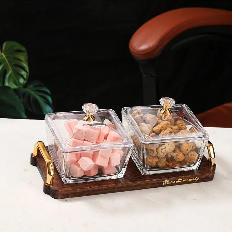 Boîte Fruits Secs Verre Compartiments