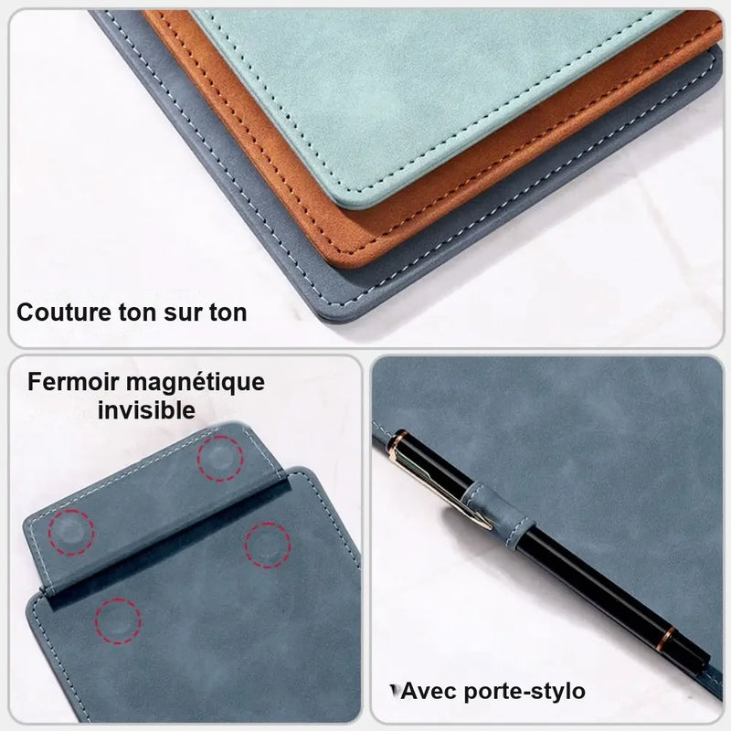 1 unidad, portamenús de ante, portapapeles magnético de piel sintética A4/A5/A6/A7/B5 con soporte para bolígrafo, bloc de notas para restaurante/cafetería/bar/hotel