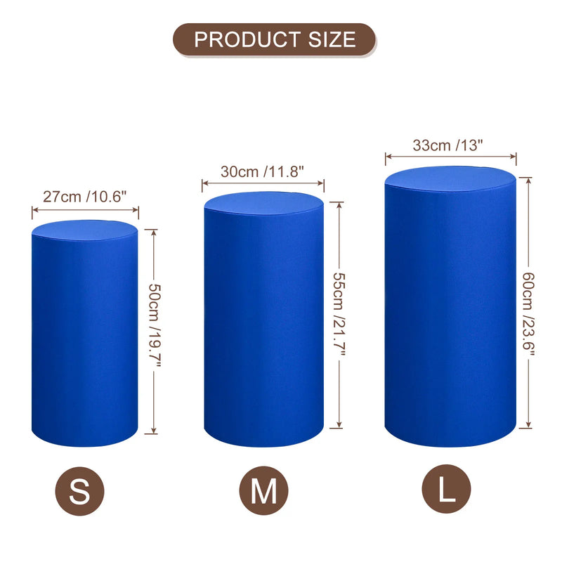 Funda elástica para pedestal de 3/5 piezas, cubierta para cilindro, funda de licra para soporte de cilindro para decoración de cumpleaños y bodas