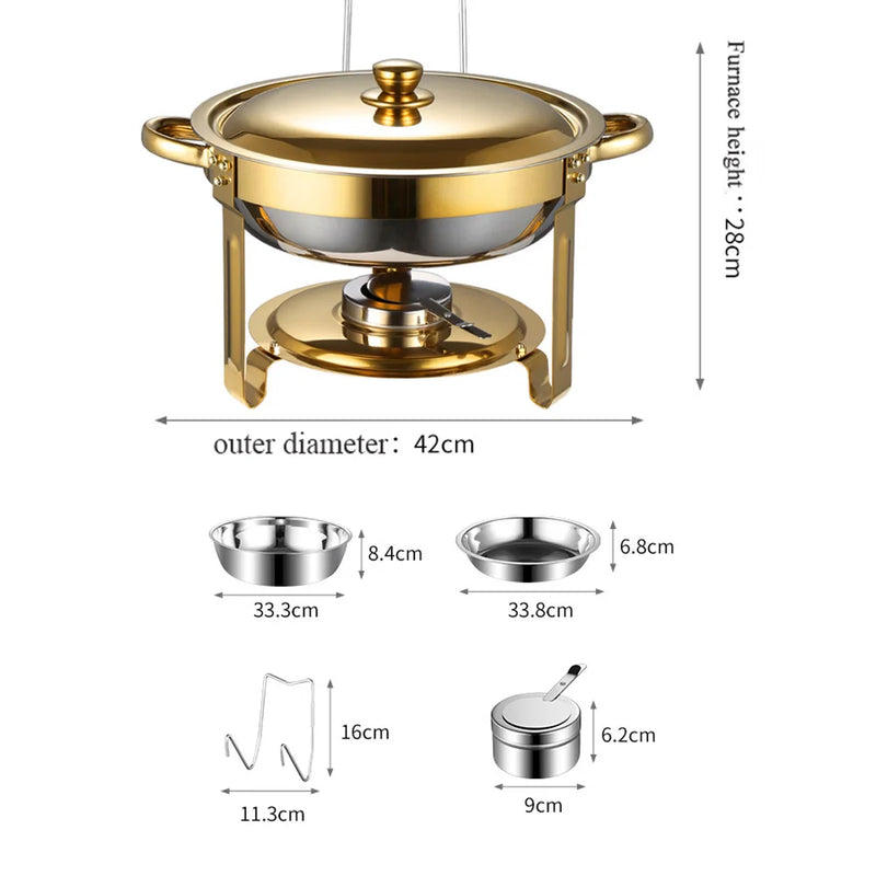 Chauffe-Plat Rond Inox 4,5 L Buffet Traiteur