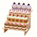 Présentoir Bois Multi-Niveaux Desserts
