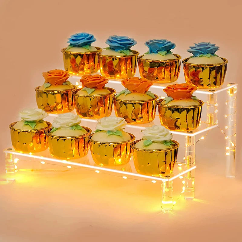Présentoir Cupcakes Acrylique LED Mariage