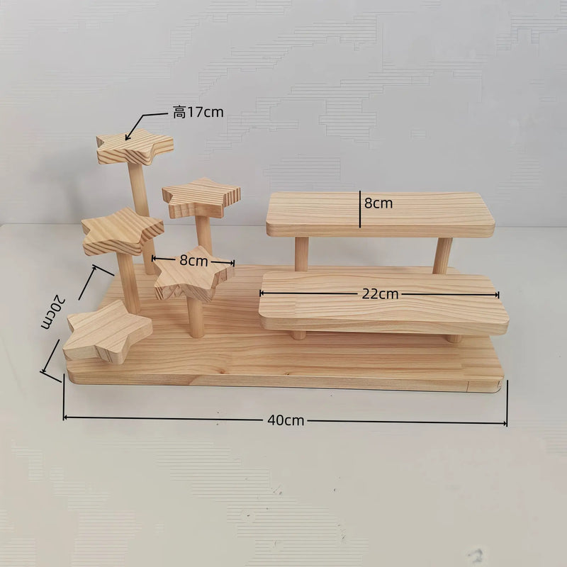 Présentoir Bois Multi-Niveaux Pâtisserie
