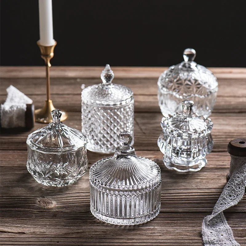 Copa de cristal para dulces, estilo europeo creativo con tapa, tarro para dulces, bandeja, cubo para dulces, tarro de almacenamiento, decoración creativa para sala de estar