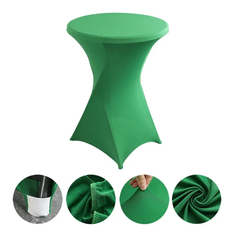 Mantel elástico para decoración de bodas, funda para mesa de cóctel, licra elástica, mesa alta, hotel, fiesta de cumpleaños, varios colores