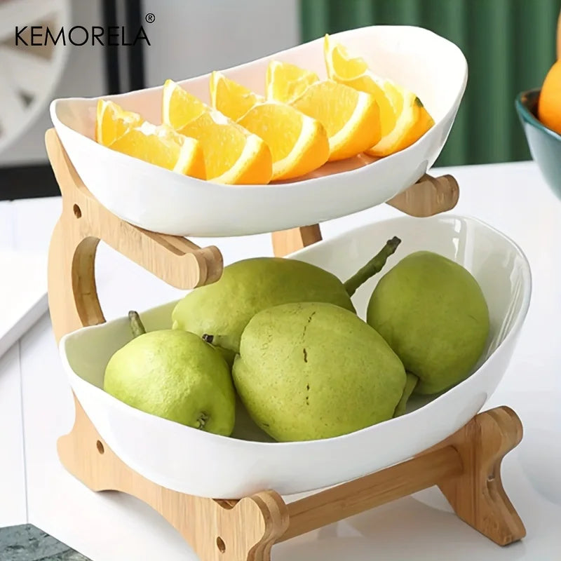 Frutero de 2/3 niveles para el hogar, sala de estar, plato de plástico para snacks, cesta creativa y moderna para frutos secos, plato para dulces, soporte para pasteles, ensaladera