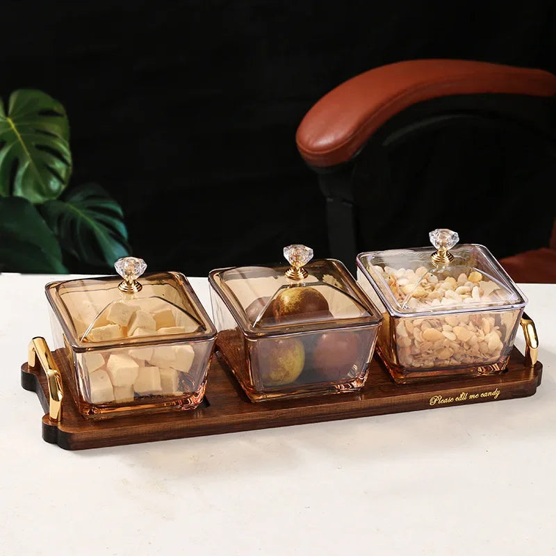 Boîte Fruits Secs Verre Compartiments