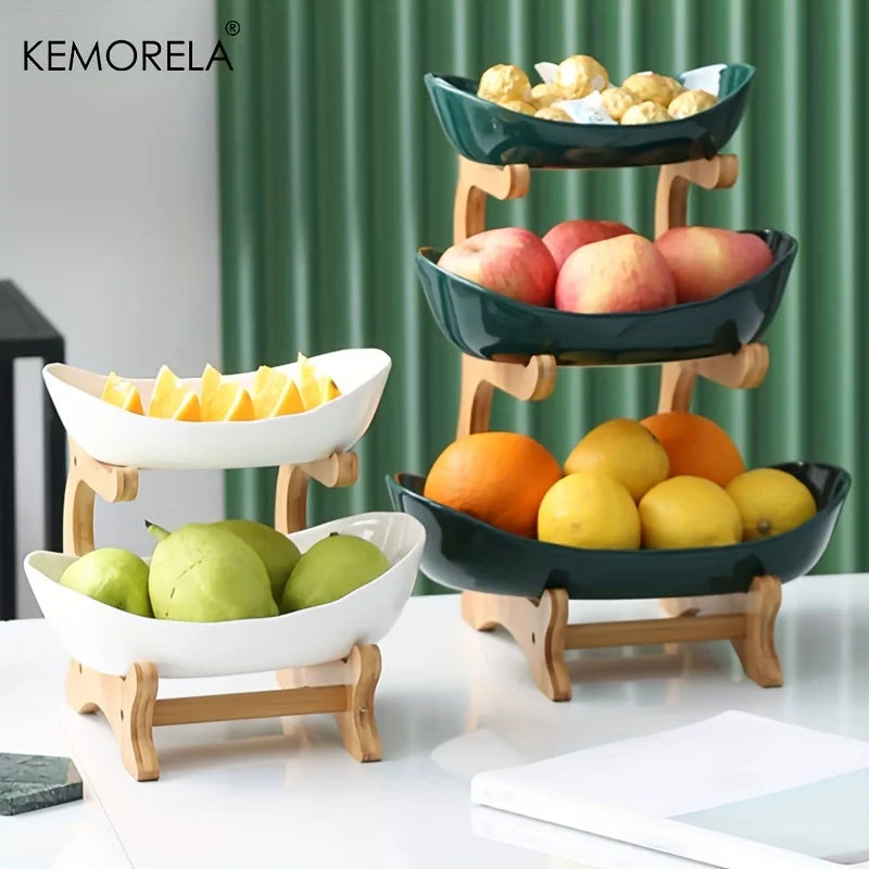 Frutero de 2/3 niveles para el hogar, sala de estar, plato de plástico para snacks, cesta creativa y moderna para frutos secos, plato para dulces, soporte para pasteles, ensaladera