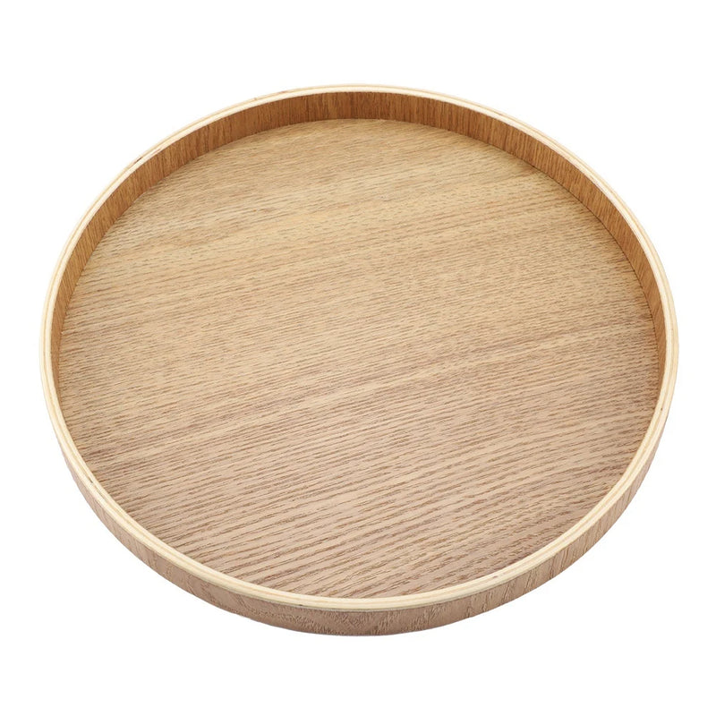 Bandeja de servicio de madera para té, frutas, dulces, comida, decoración del hogar, vajilla redonda, ensalada, plato de postre, accesorios de cocina