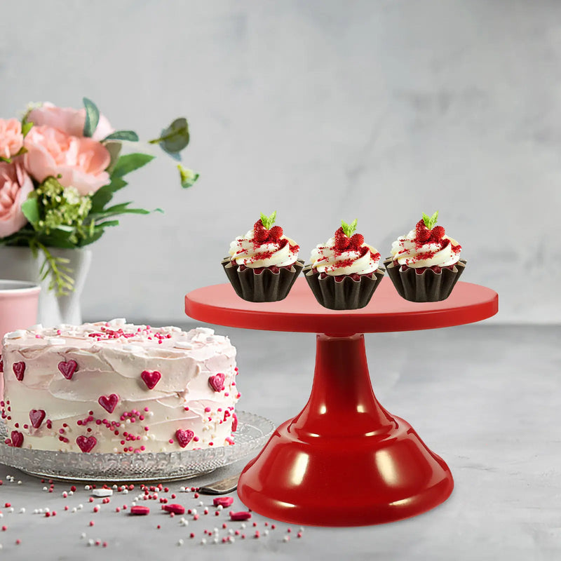 Plateau Gâteau Rouge Décoratif Rond
