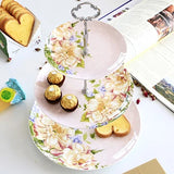 Présentoir Gâteau Porcelaine Floral