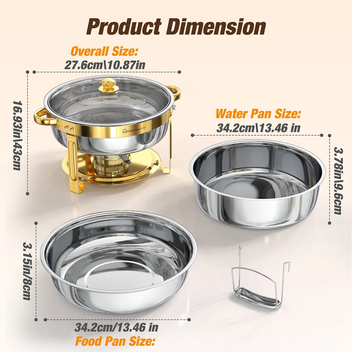 Chauffe-Plat Inox 6.5QT Buffet Traiteur Événement
