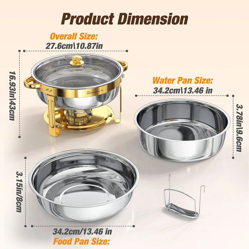 Chauffe-Plat Inox 6.5QT Buffet Traiteur Événement – ensemble buffet événement chic et moderne