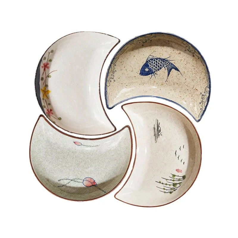 Lot 4 Plateaux Céramique Lune