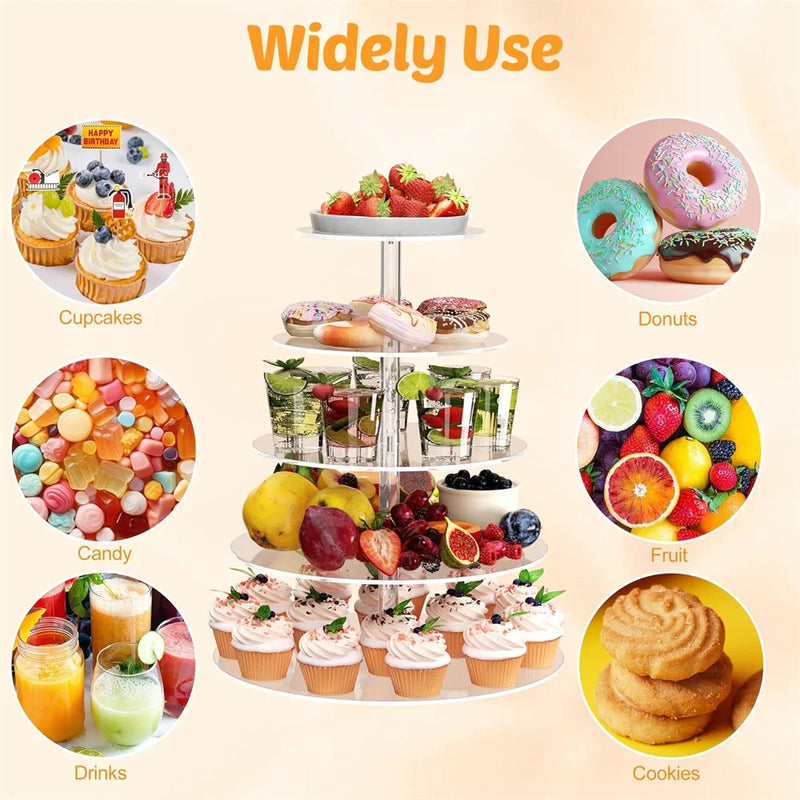 Présentoir Cupcakes Rond Acrylique Transparent