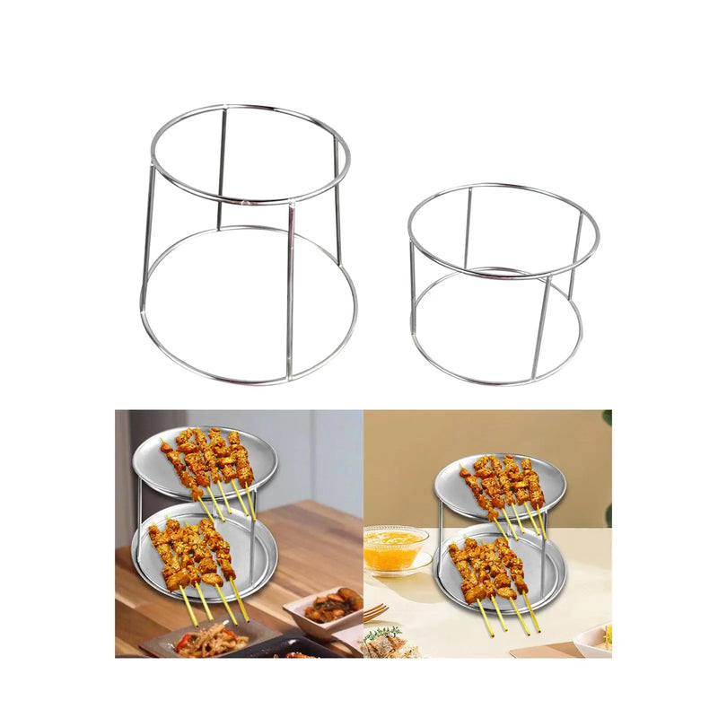 Bandeja elevadora para servir alimentos, soporte ligero, estante de 2 niveles multiusos para mariscos, snacks, pizza, postres, cupcakes y cafetería