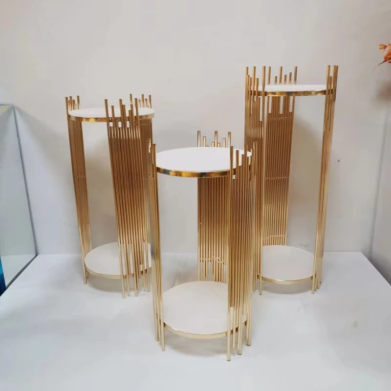 Présentoir Piédestal Gâteau Mariage Doré
