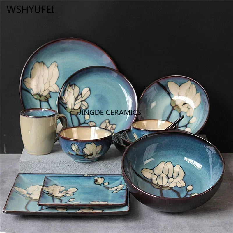 Assiette de Présentation Céramique Fleur Magnolia