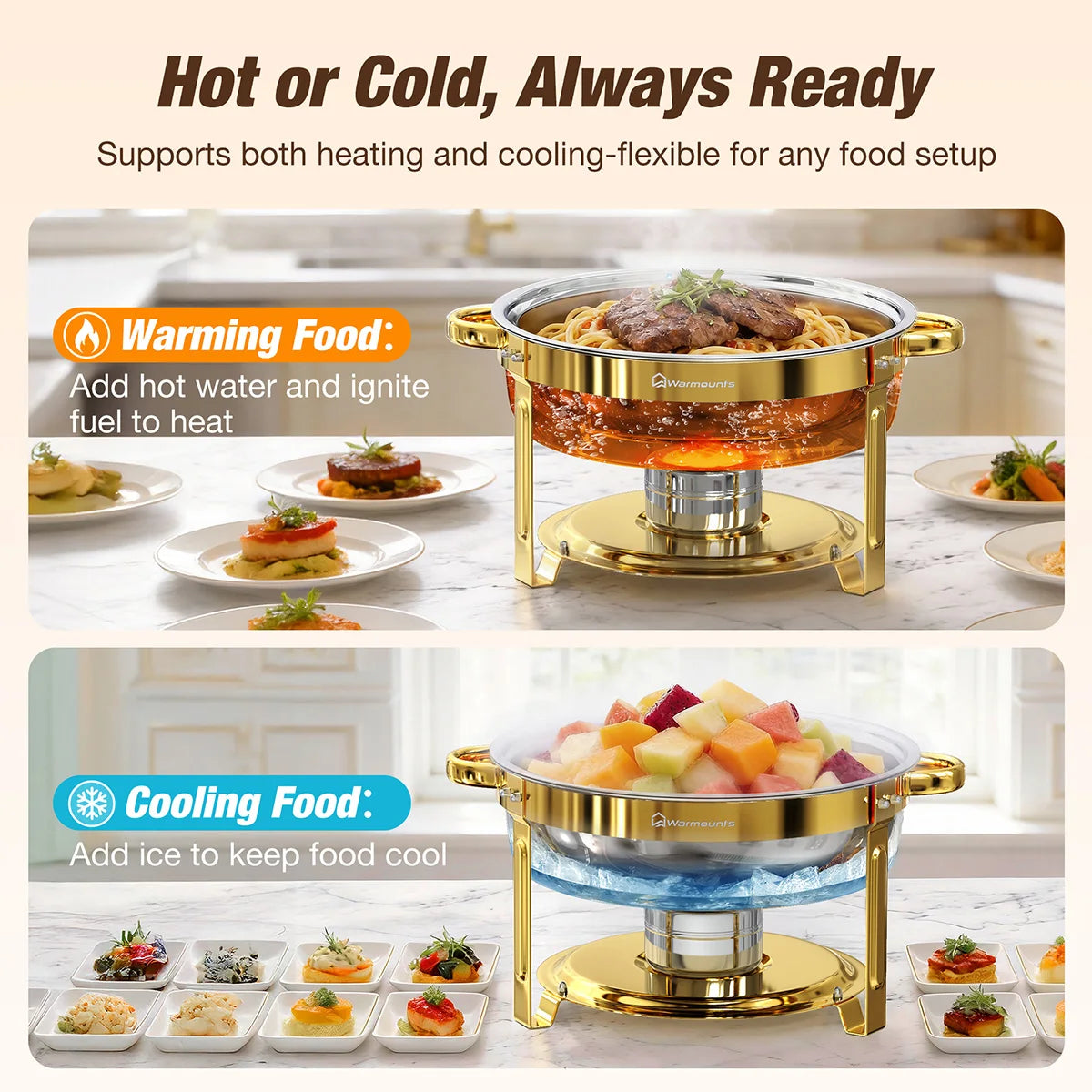 Chauffe-Plat Inox 6.5QT Buffet Traiteur Événement