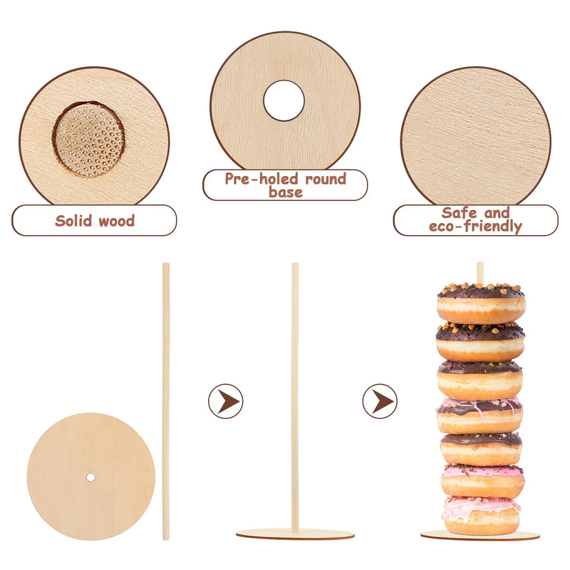 Lot 3 Présentoirs Donuts Bois