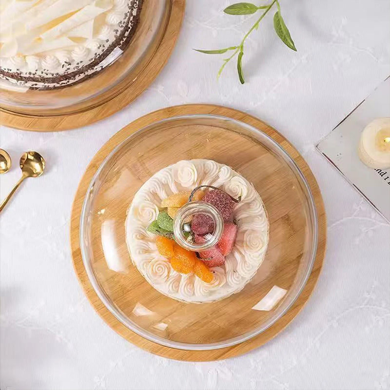 Présentoir Gâteau avec Cloche Transparente