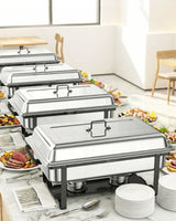 Chauffe-Plat Carré Inox 10L Buffet Mariage 4 Pièces – vue d'ensemble équipement complet