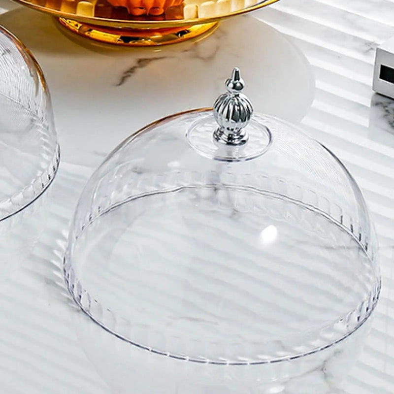 Cúpula transparente para pasteles, tapa para tartas, cubierta para mantequilla y postres, protector de alimentos, cloche expositor de repostería para el hogar, camping o fiestas al aire libre