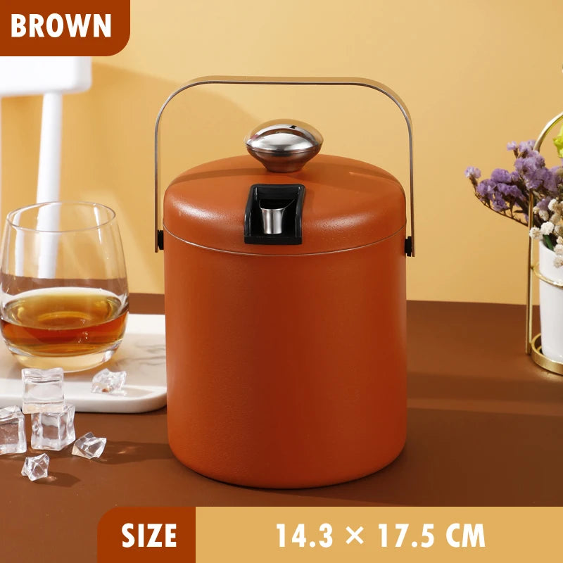 Seau à Glace Inox avec Couvercle